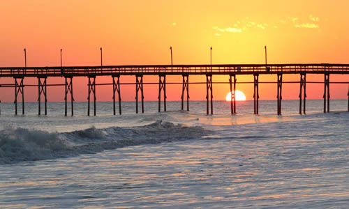 Pier with Gold Sunset