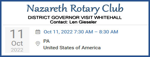 Nazareth Rotary Club - Upcoming Event